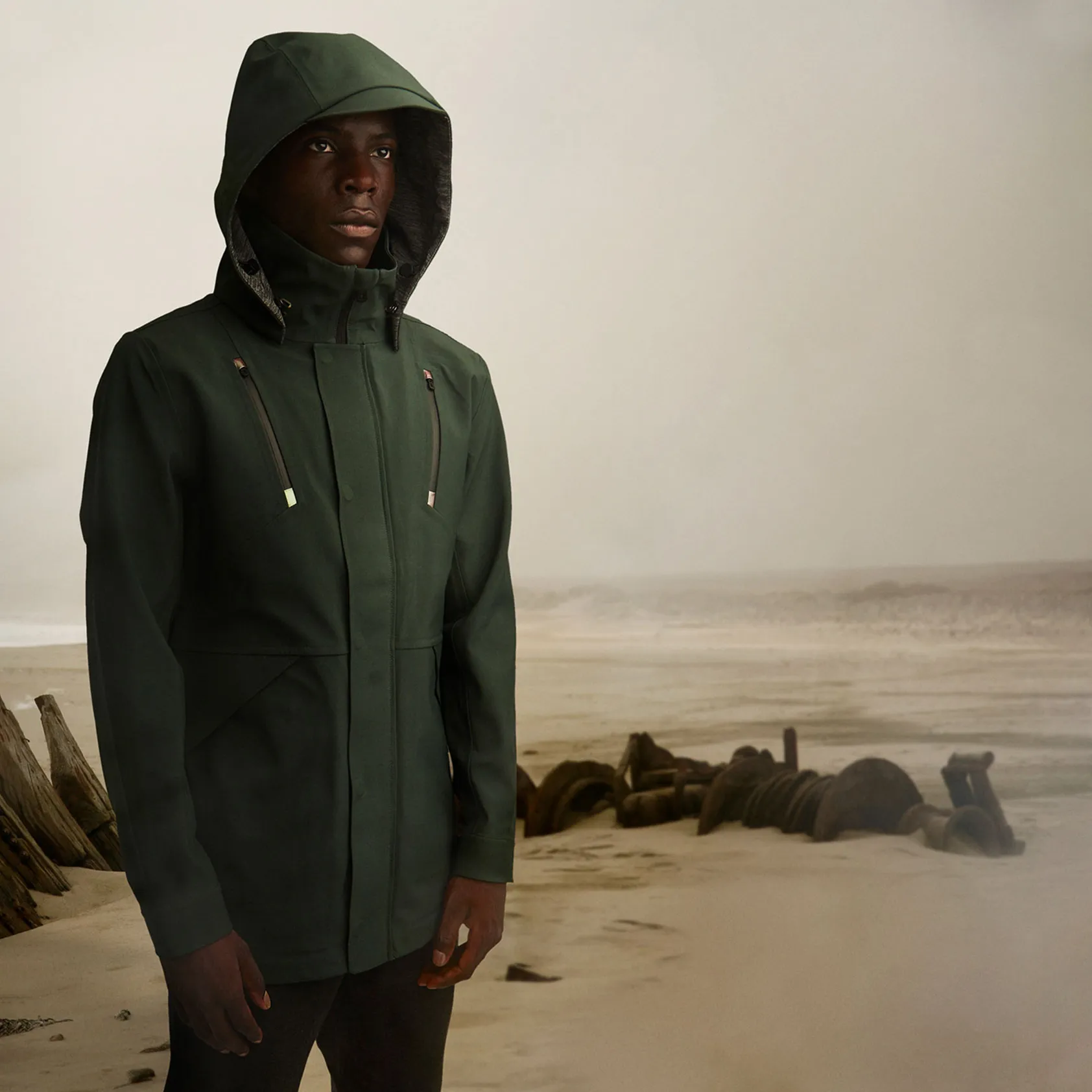 Ulterior green hardshell jacket